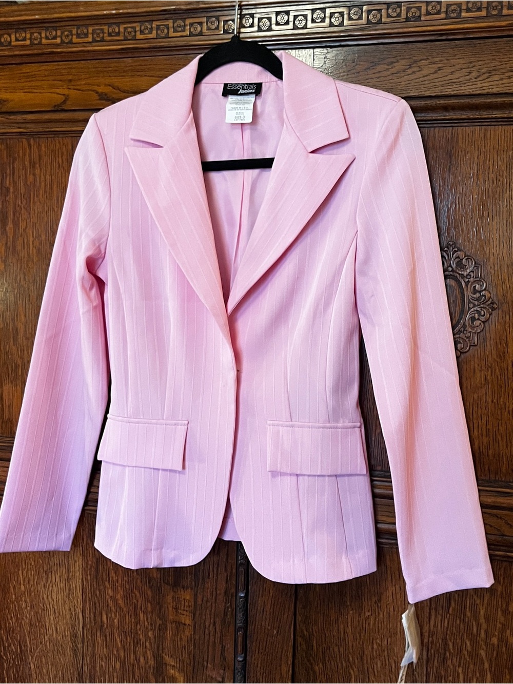 Vintage NWT Essentials Pink Pinstripe Women's Blazer